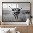 Texas Cow Longhorn Wall Art Canvas Print for Farm House Wall