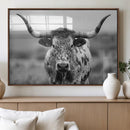 Texas Cow Longhorn Wall Art Canvas Print for Farm House Wall