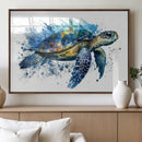Turtle Wall Art Canvas Print, Framed Watercolor Turtle Art