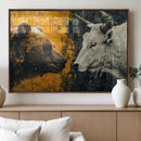 Bear and Bull Wall Art Canvas Print – Abstract Animal