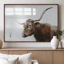Rustic Bull Wall Art Canvas Print – Modern Longhorn