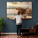 Texas Longhorn Wall Art Canvas Print, Rustic Ranch Decor, by MyGreatCanvas | Canvas Wall Art Prints | Photo Prints & Wall Decor