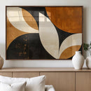 Geometric Abstract Wall Art Canvas Print, Mid Century Modern
