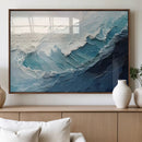 Ocean Wave Canvas Wall Art Print – Coastal Living Room Large