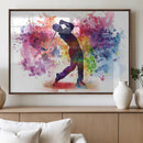 Colorful Golfer Swing Wall Art Canvas Print - Ready to Hang, by MyGreatCanvas | Canvas Wall Art Prints | Photo Prints & Wall Decor