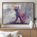 Watercolor Golf Swing Wall Art Canvas Print | Vibrant