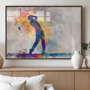 Watercolor Golf Swing Wall Art Canvas Print | Vibrant