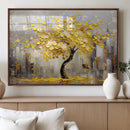 Golden Tree Canvas Print | Abstract Wall Art for Modern