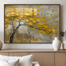 Yellow Blossom Tree Canvas Wall Art - Floral Abstract Modern