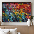 Vibrant Abstract Leaf Wall Art Canvas Print | Bold Colorful