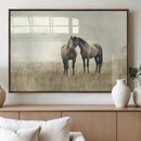 Chines Style Grunge Horses Wall Art Canvas Print