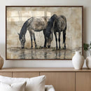 Chinese Style Abstract Black Horses Wall Art Canvas Print - by MyGreatCanvas | Canvas Wall Art Prints | Photo Prints & Wall Decor