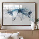 Flight Route Map Wall Art Canvas Print, Abstract Air Traffic