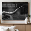 Cow Longhorn Wall Art | Black and White Print | Ready to by MyGreatCanvas | Canvas Wall Art Prints | Photo Prints & Wall Decor