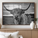 Scottish Highland Cow Wall Art Canvas Print | Ready to Hang
