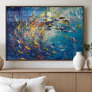 Colorful Swirling Fish School Wall Art Canvas Print |