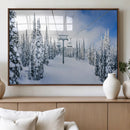 Winter Ski Lift Wall Art Print - Landscape Wall Art | Snowy