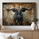 Longhorn Wall Art – Rustic Western Bull Canvas Print, Modern