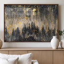 Golden Forest Abstract Wall Art | Dark Forest with Gold