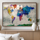 World Map Canvas Print – Framed Travel Map Wall Art for by MyGreatCanvas | Canvas Wall Art Prints | Photo Prints & Wall Decor