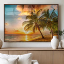 Tropical Sunset Beach Canvas Wall Art Print – Vibrant Palm by MyGreatCanvas | Canvas Wall Art Prints | Photo Prints & Wall Decor