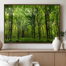 Lush Green Forest Canvas Print | 3-Panel Forest Wall Art |