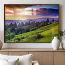 Green Hills and Sunset Wall Art Print - Scenic Landscape by MyGreatCanvas | Canvas Wall Art Prints | Photo Prints & Wall Decor