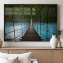 Suspension Bridge Over River Canvas Art | 3-Panel Nature by MyGreatCanvas | Canvas Wall Art Prints | Photo Prints & Wall Decor