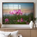 Pink Flower on the Mountain Canvas Print, Framed Pink Flower