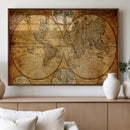 Vintage World Map Canvas Print – Antique Push Pin Travel by MyGreatCanvas | Canvas Wall Art Prints | Photo Prints & Wall Decor
