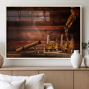 Whiskey and Cigar Wall Art Canvas | 3 Panel Bar Room Decor by MyGreatCanvas | Canvas Wall Art Prints | Photo Prints & Wall Decor