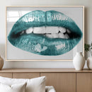 Blue Lips Wall Art Canvas Print