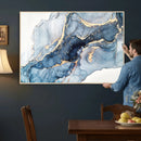 Abstract Art Print - Blue Abstract Canvas Wall Art Print