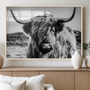 Highland Cow Wall Art – Black and White Framed Farmhouse by MyGreatCanvas | Canvas Wall Art Prints | Photo Prints & Wall Decor