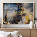 Large Abstract Wall Art Print -  Gold and Blue Abstract