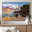Tropical Island Beach Sunset Canvas Print