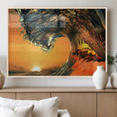 Surf Wave Sunset Canvas Wall Art Print, 3-Panel Ocean by MyGreatCanvas | Canvas Wall Art Prints | Photo Prints & Wall Decor
