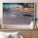 Sea Ocean Sunset Beach Wall Art Canvas Print