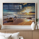 Golden Hour Beach Sunset Canvas Triptych, Ocean Waves and by MyGreatCanvas | Canvas Wall Art Prints | Photo Prints & Wall Decor