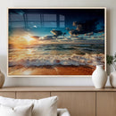 Golden Hour Sunset Over Ocean Waves Wall Art Canvas Print | by MyGreatCanvas | Canvas Wall Art Prints | Photo Prints & Wall Decor