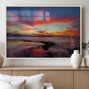 Glorious Sunset on The Beach Wall Art Canvas Print