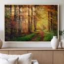 Sunlight Through Trees Wall Art Canvas Print - Autumn Forest