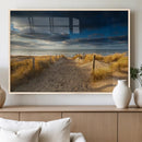 Ocean Beach Dark Clouds Wall Art Canvas Print