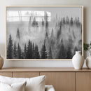 Forest Wall Art Print | Foggy Pine Forest Canvas Wall Art -