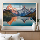 Landscape Mountain and Lake View Wall Art Canvas Print