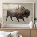 Buffalo Wall Art, Western Bison Canvas Print, Rustic Buffalo