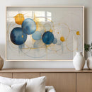 Geometric Blue Orange Abstract Wall Art Canvas, Geometric