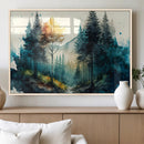 Watercolor Trees Forest Abstract Wall Art Canvas Print,
