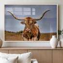 Texas Longhorn Wall Art Print, Framed Longhorn Cow Wall Art