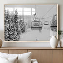 Winter Forest Wall Art Canvas Print – Framed Snowy Mountain